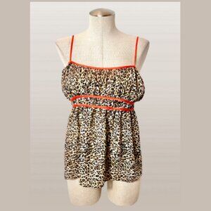 Secret Treasures Plus Size Leopard Print Half Slip Camisole Top L/XL